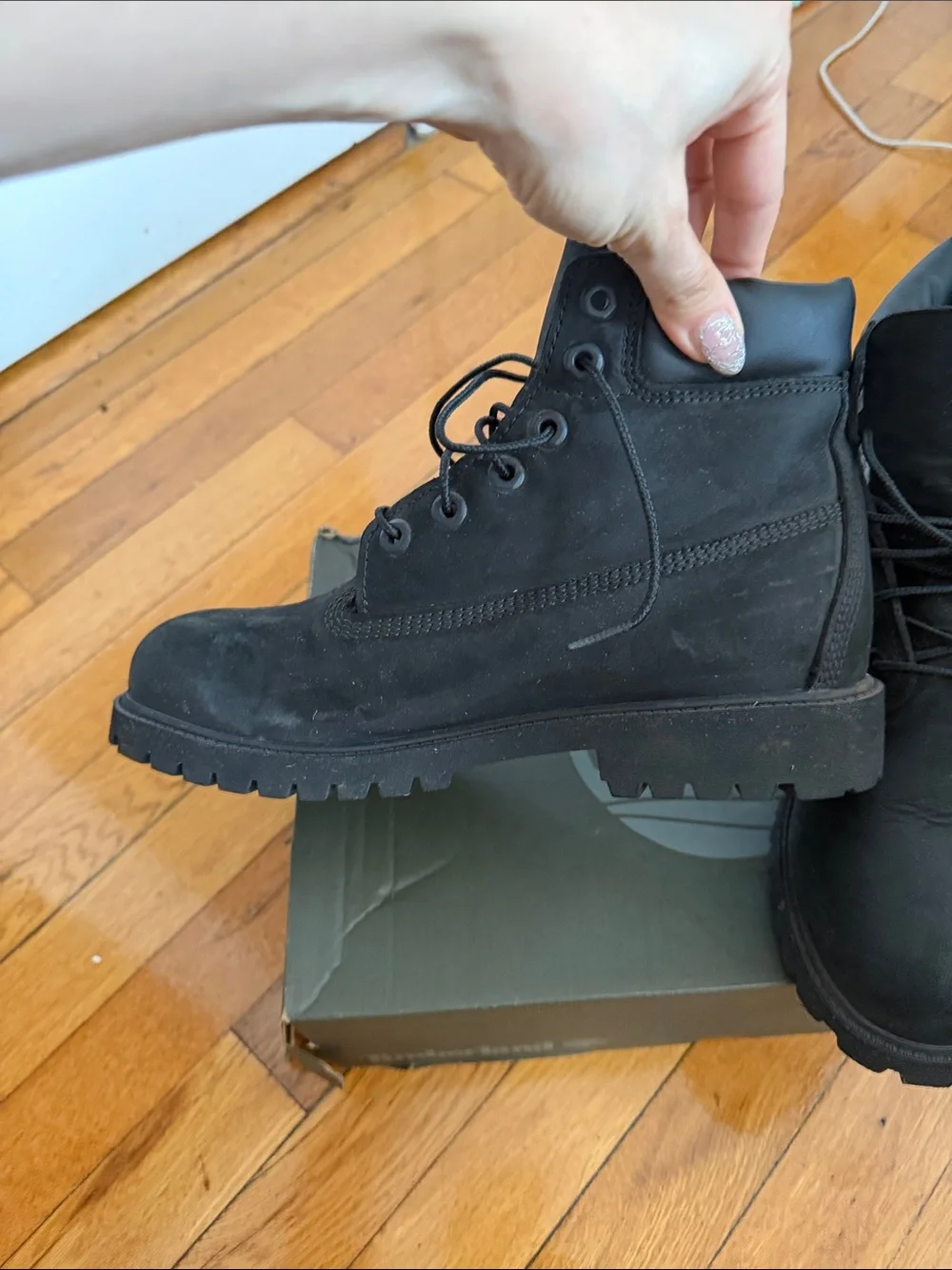 Timberland Men's Black Lace-Up Nubuck Work Boots